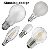 LED PÆRE, Standard, krone, kerte, parfume, globe i E14 og E27